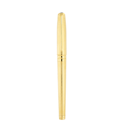 S.T. Dupont Large D Rollerball Pen Diamond Head Gold 3N — angle view