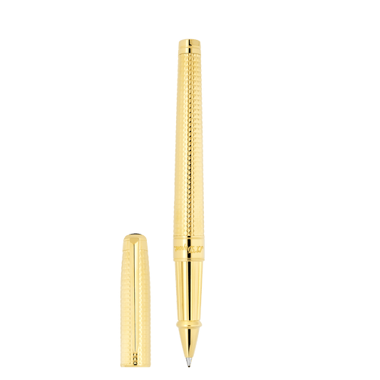 Stylo roller S.T. Dupont grand D pointe de diamant or 3N
