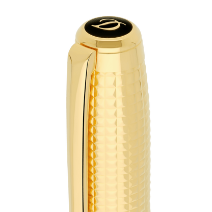 S.T. Dupont Large D Rollerball Pen Diamond Head Gold 3N — detail view