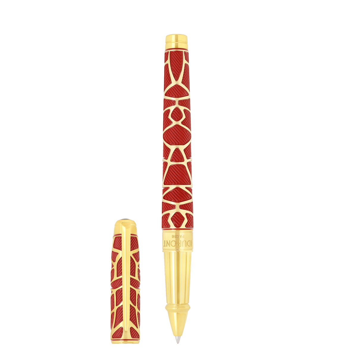 S.T. Dupont Line D Eternity - Large Rollerball Pen Orlinski Red Lacquer / Gold 1N — angle view