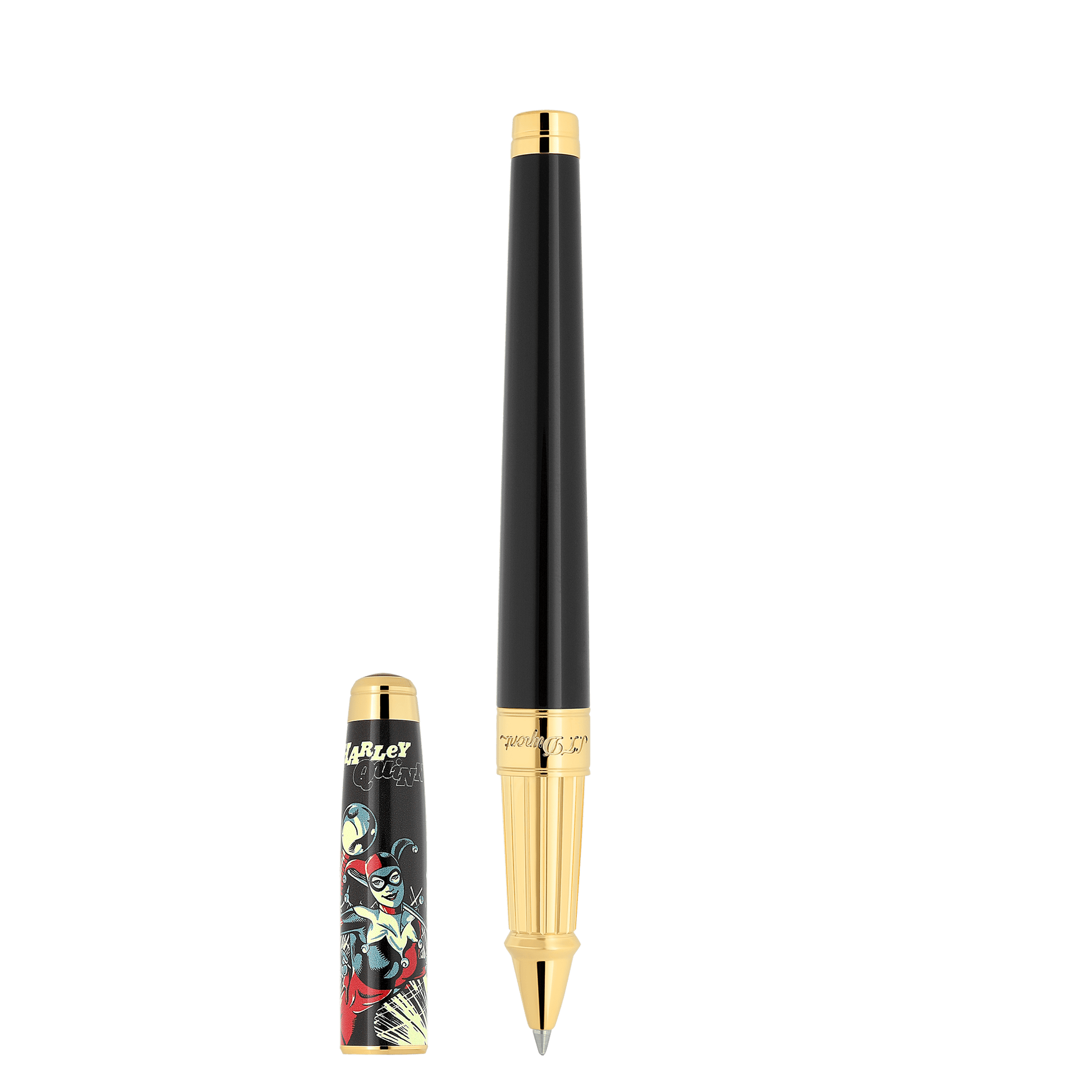S.T. Dupont LINE D ETERNITY - LARGE ROLLERBALL PEN HARLEY QUINN DC YELLOW GOLD — official product image
