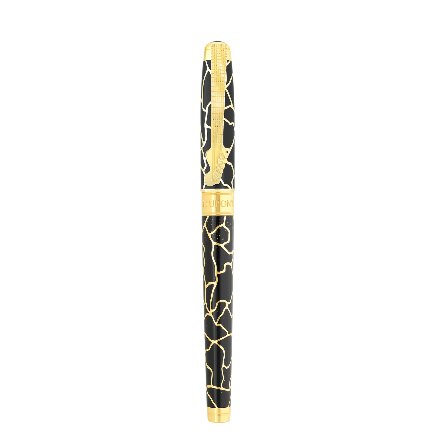S.T. Dupont LINE D ETERNITY - LARGE ROLLERBALL PEN FENDER BLACK / YELLOW GOLD + NECKLACE — official product image