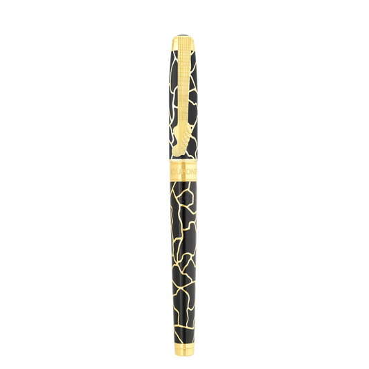 S.T. Dupont LINE D ETERNITY - LARGE ROLLERBALL PEN FENDER BLACK / YELLOW GOLD + NECKLACE — official product image