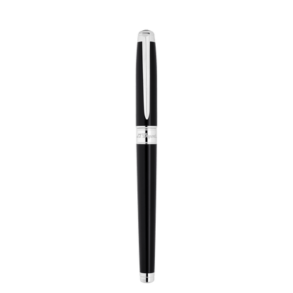 S.T. Dupont Medium D Rollerball Pen Lacquer Black Palladium — angle view