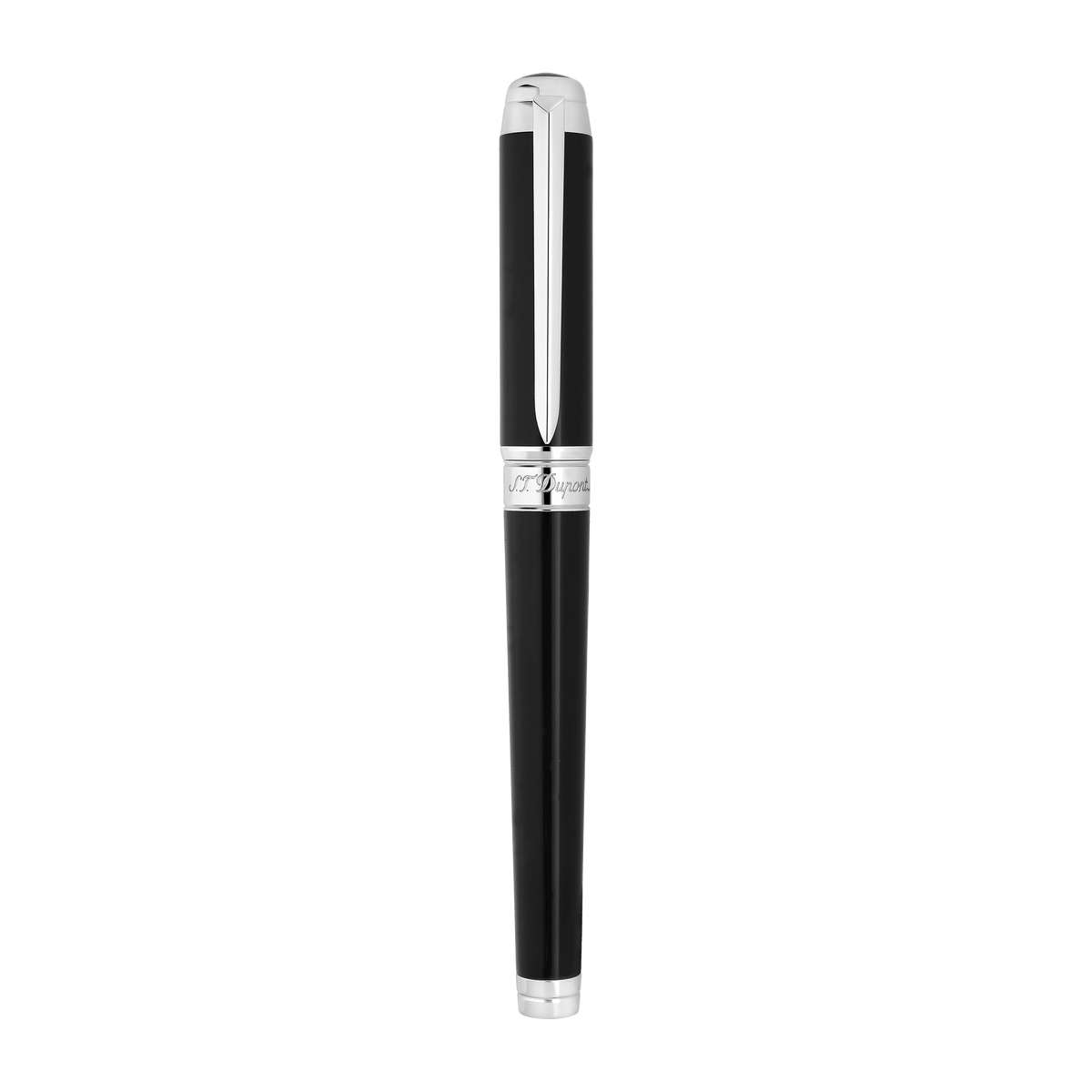 S.T. Dupont Xl D Rollerball Pen Lacquer Black Palladium — angle view
