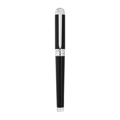S.T. Dupont Xl D Rollerball Pen Lacquer Black Palladium — angle view