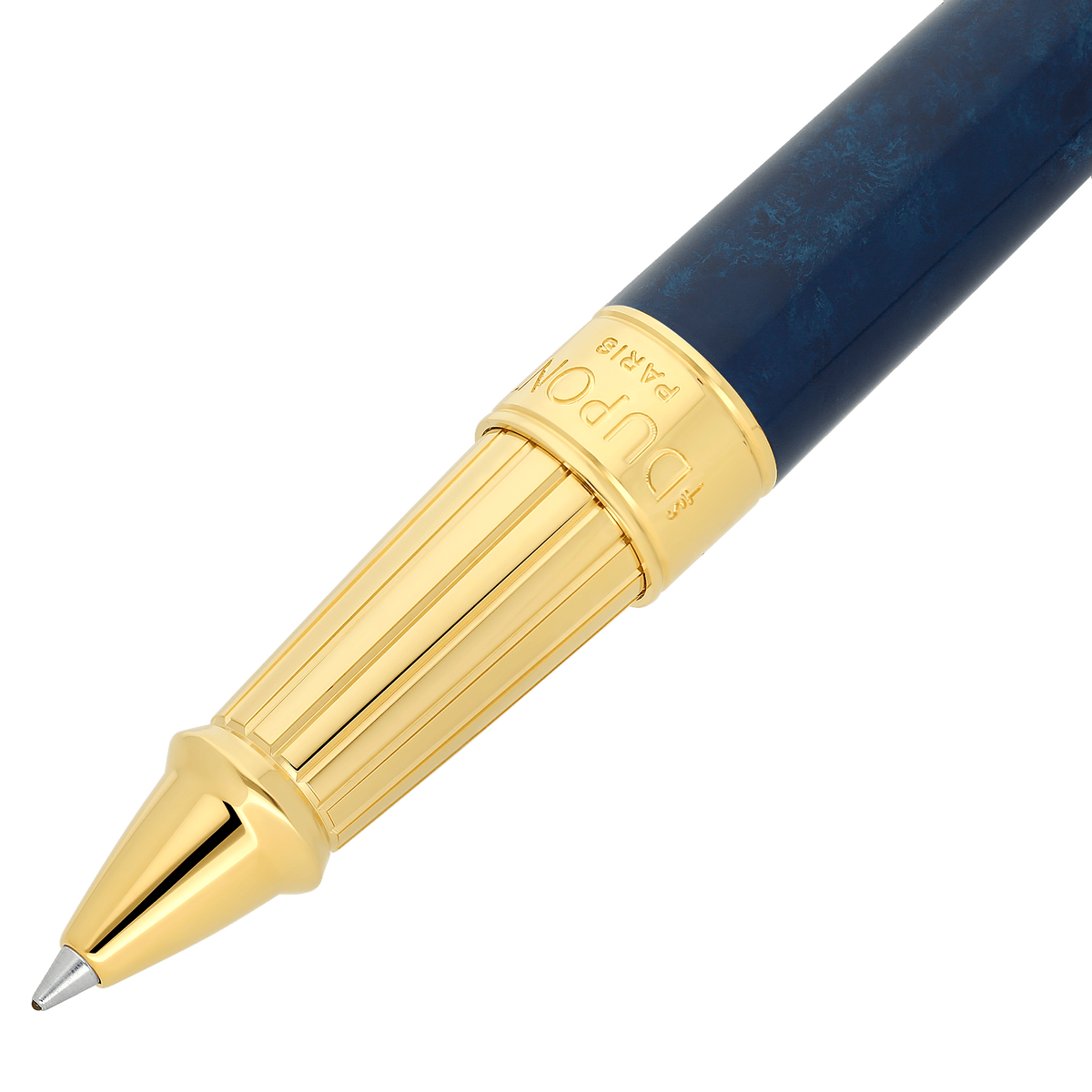 S.T. Dupont Large D Eternity Rollerball Pen Popote Blue Yellow Gold — alternate view