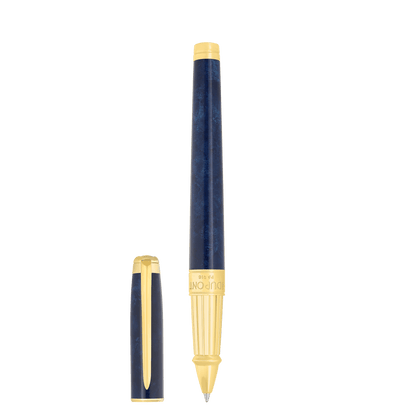 S.T. Dupont Large D Eternity Rollerball Pen Popote Blue Yellow Gold