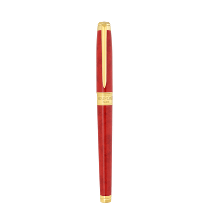 S.T. Dupont Large D Eternity Rollerball Pen Popote Red Yellow Gold — angle view