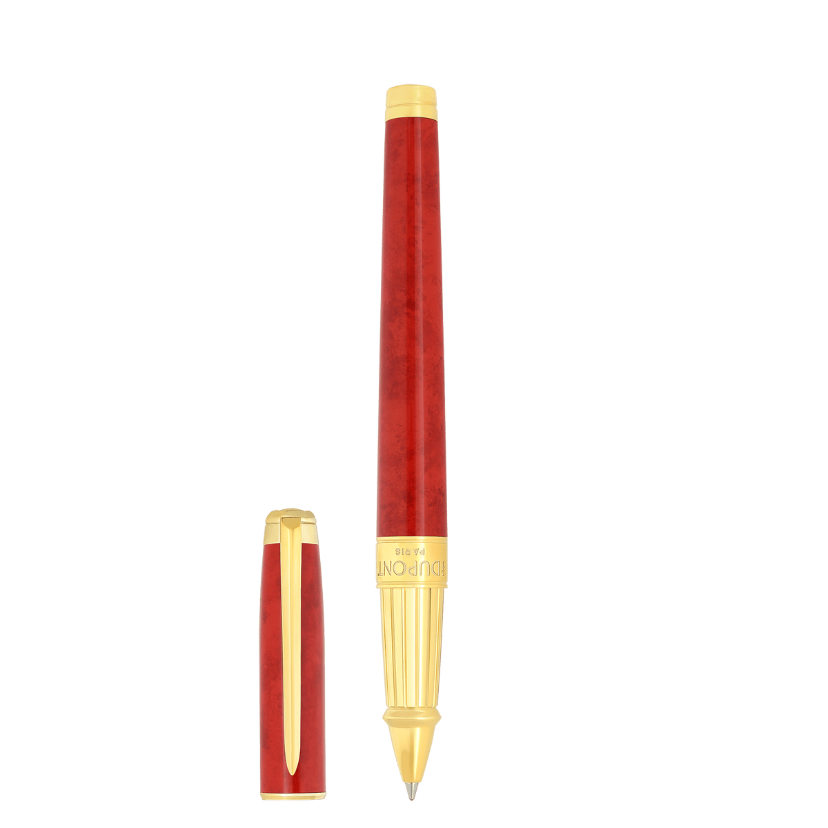 S.T. Dupont Large D Eternity Rollerball Pen Popote Red Yellow Gold
