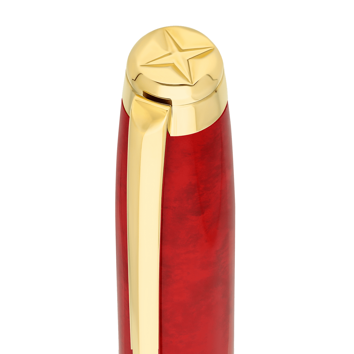 S.T. Dupont Large D Eternity Rollerball Pen Popote Red Yellow Gold — detail view