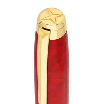 S.T. Dupont Large D Eternity Rollerball Pen Popote Red Yellow Gold — detail view
