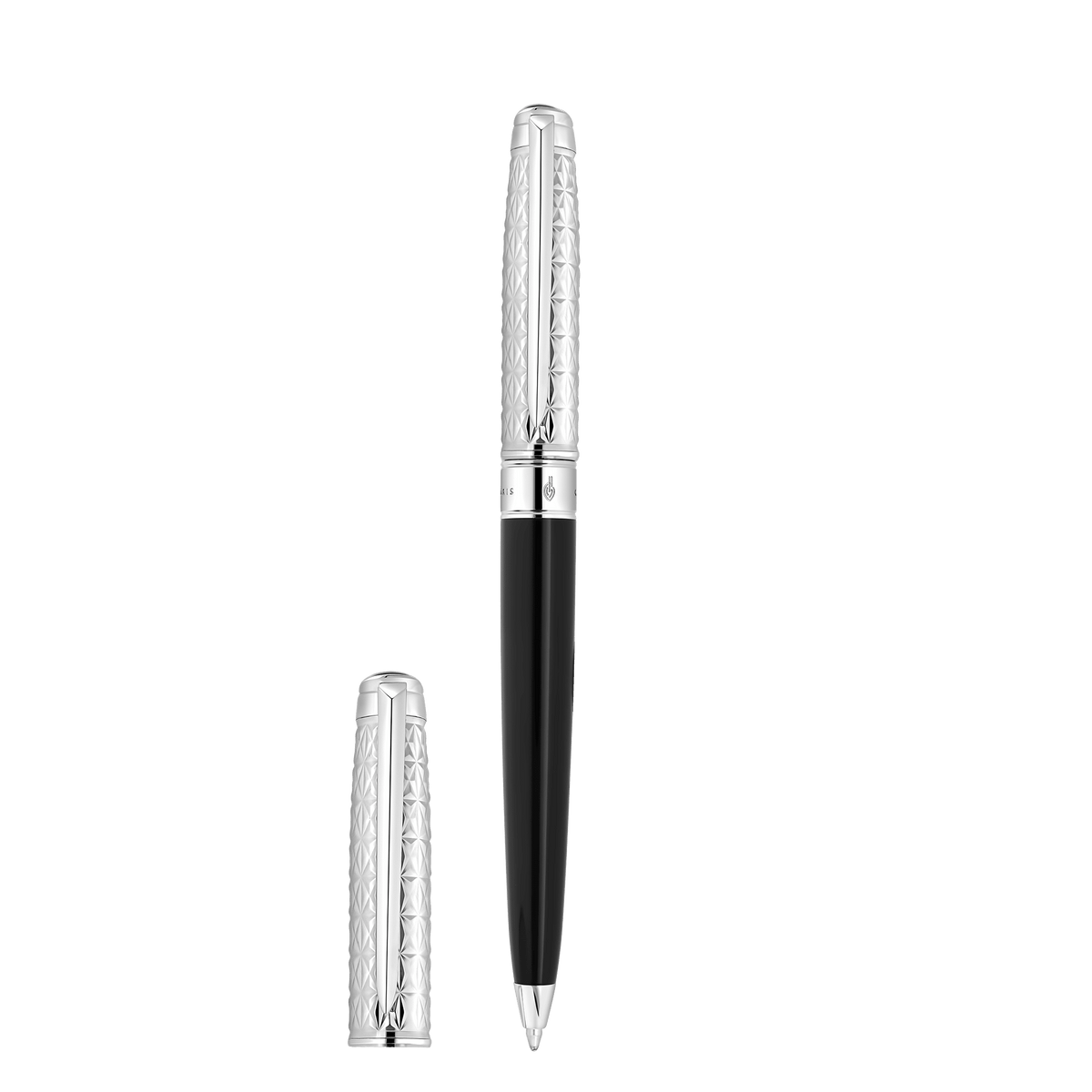 S.T. Dupont Medium D Ballpoint Pen X Black Palladium — angle view