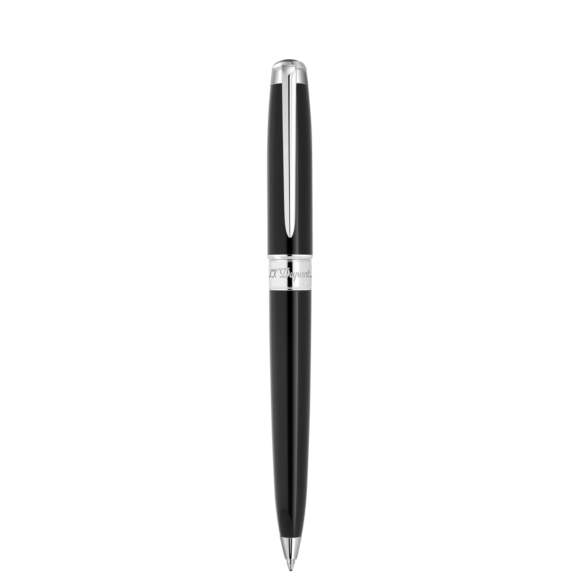 S.T. Dupont LINE D ETERNITY - LARGE BALLPOINT PEN LACQUER BLACK / PALLADIUM — official product image
