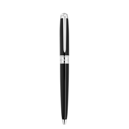 S.T. Dupont Medium D Ballpoint Pen Lacquer Black Palladium — angle view