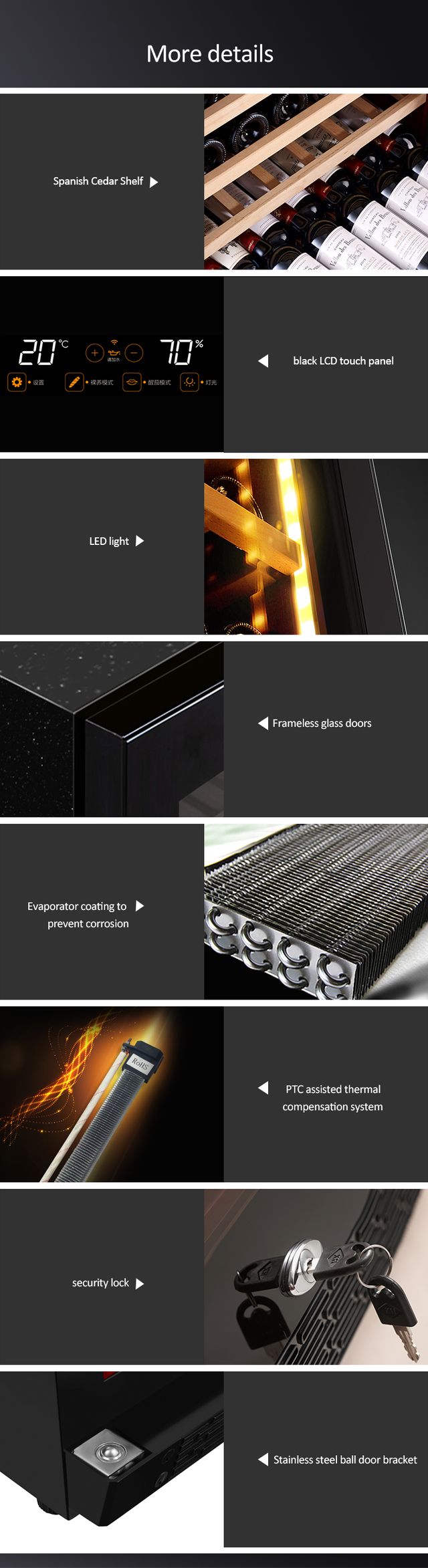 SD 800 DOUBLE-DOOR COMBINE-UNIT CIGAR & WINE  CABINET SERIES - WITH AMONIA REMOVAL