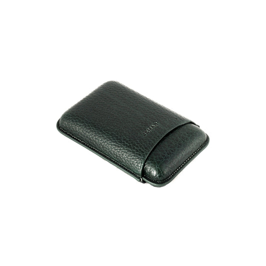 Jemar 464/2 - Bull shoulder 2-cigar leather case - Carabu Green
