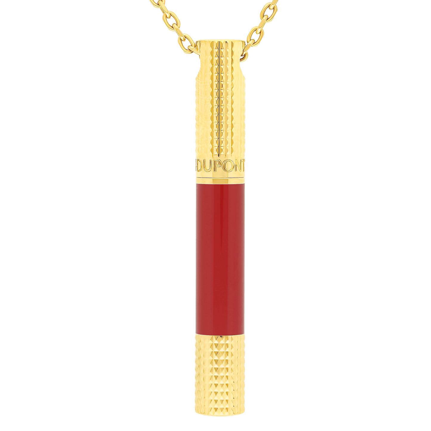S.T. Dupont Lighter Necklace Burgundy Golden — angle view