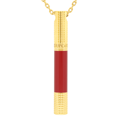 S.T. Dupont Lighter Necklace Burgundy Golden — angle view