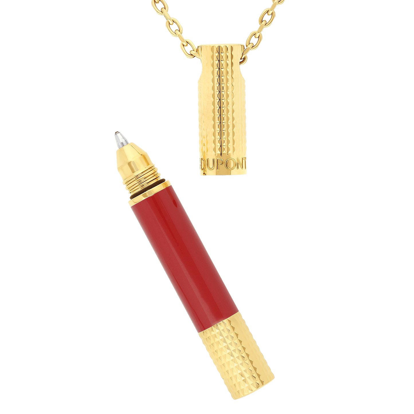 S.T. Dupont Lighter Necklace Burgundy Golden