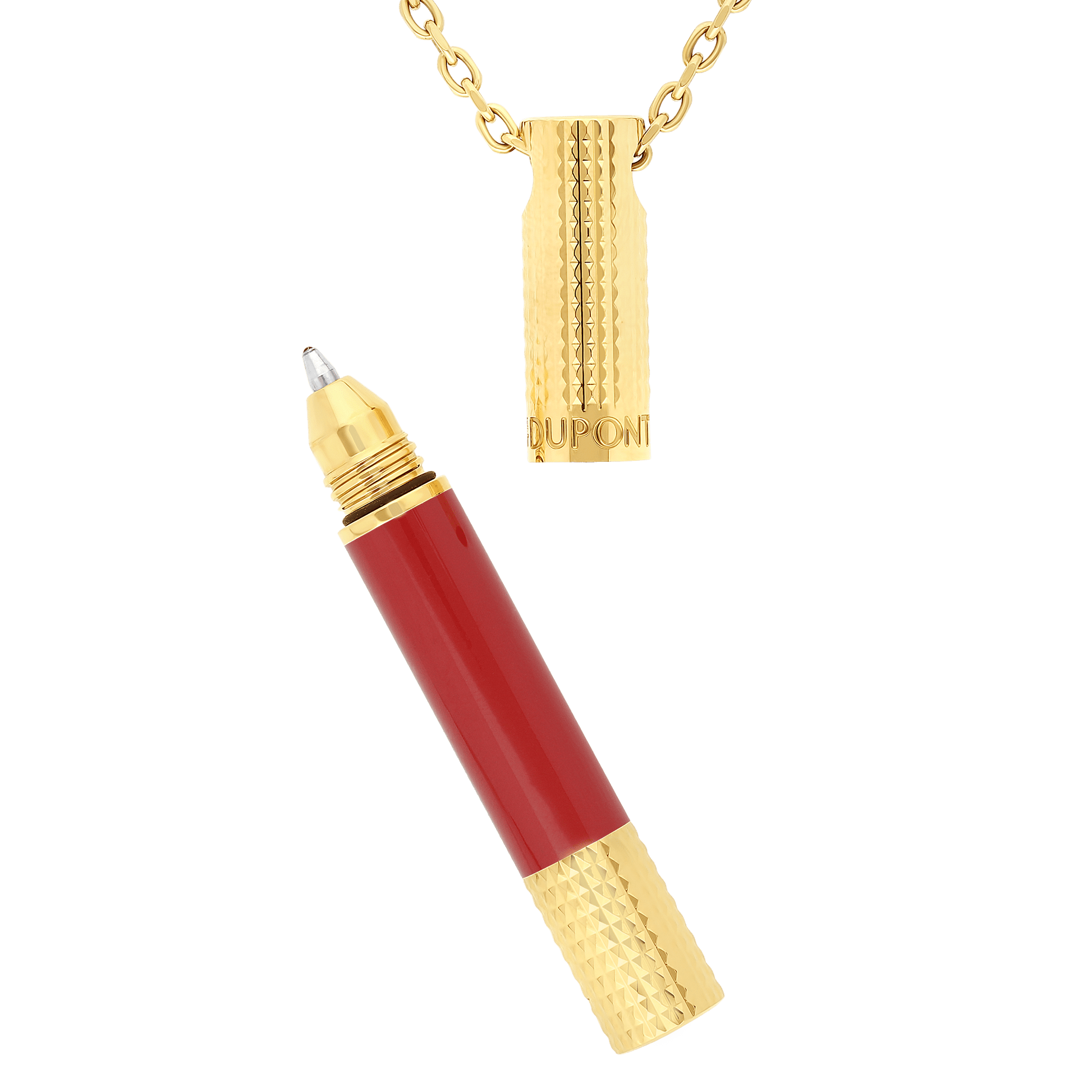S.T. Dupont Lighter Necklace Burgundy Golden