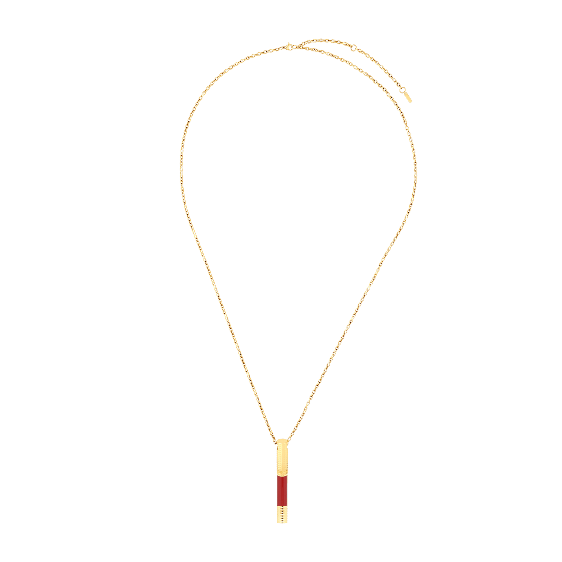 S.T. Dupont Lighter Necklace Burgundy Golden — detail view
