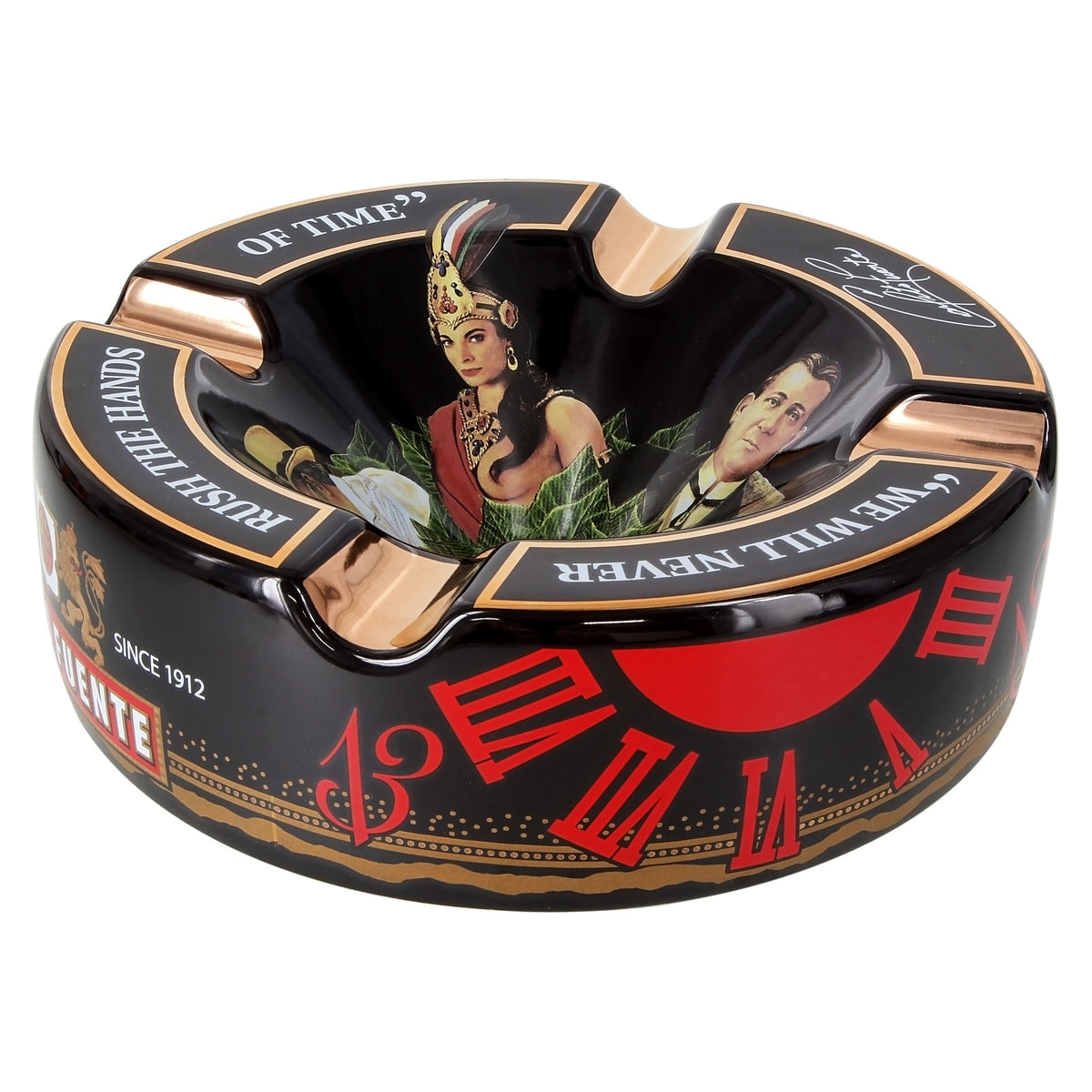 Fuente Round Ceramic Ashtray Black
