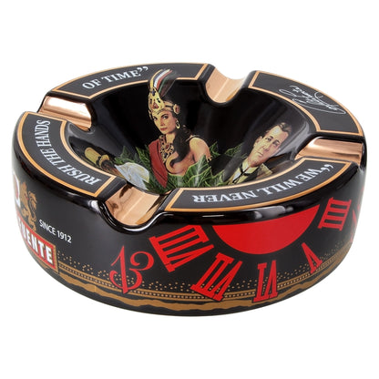 Fuente Round Ceramic Ashtray Black