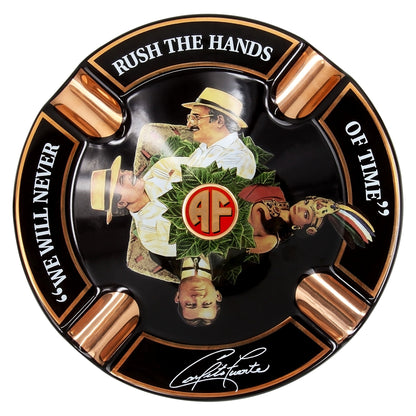 Fuente Round Ceramic Ashtray Black — top view