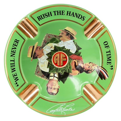 Fuente Round Ceramic Ashtray Green — top view