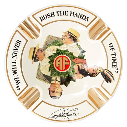 Fuente Round Ceramic Ashtray Cream — top view