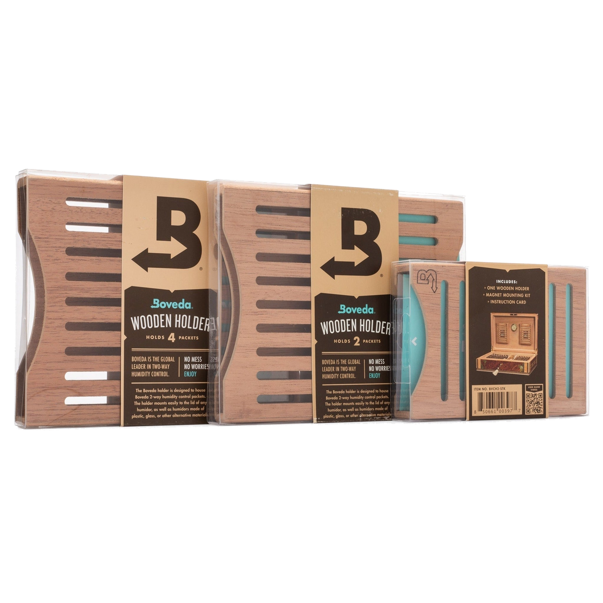 Boveda wood holders for humidors.
