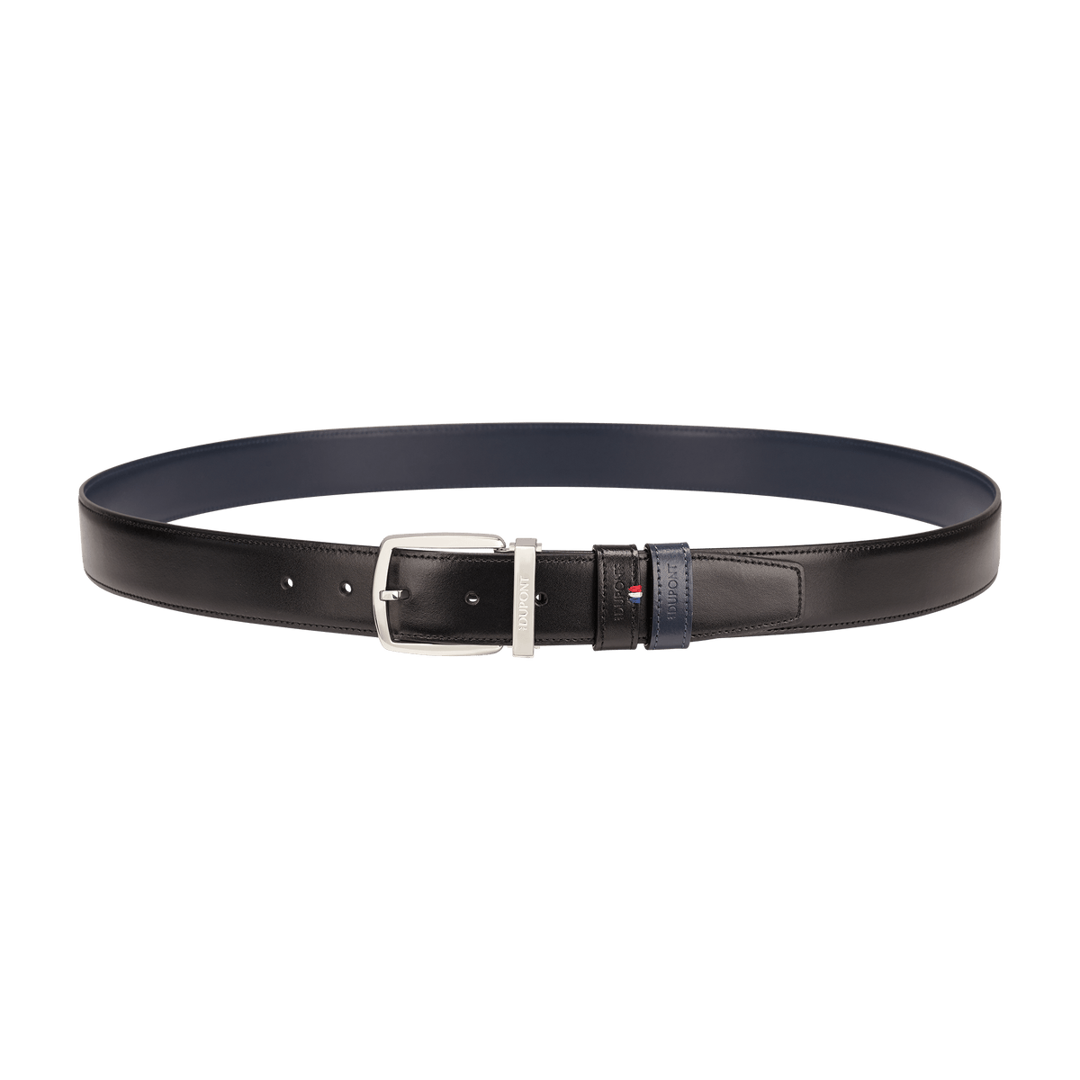 Ceinture S.T. Dupont D-Line 35mm réversible noire bleu marine D palladium