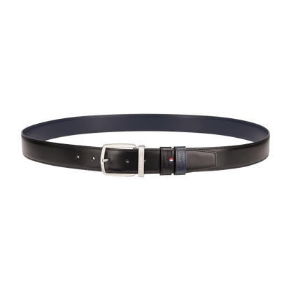 Ceinture S.T. Dupont D-Line 35mm réversible noire bleu marine D palladium