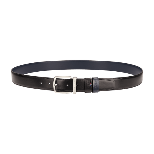 Ceinture S.T. Dupont D-Line 35mm réversible noire bleu marine D palladium