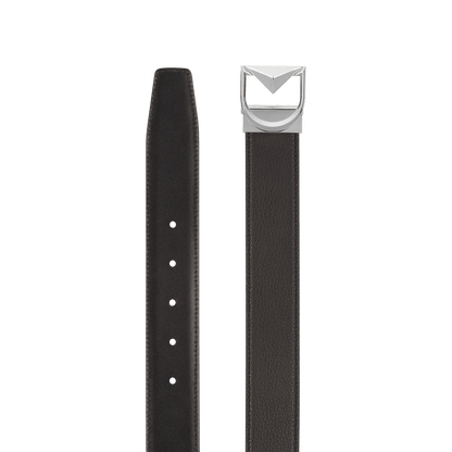 Ceinture S.T. Dupont 35Mm réversible noire grainée Apex palladium — autre vue