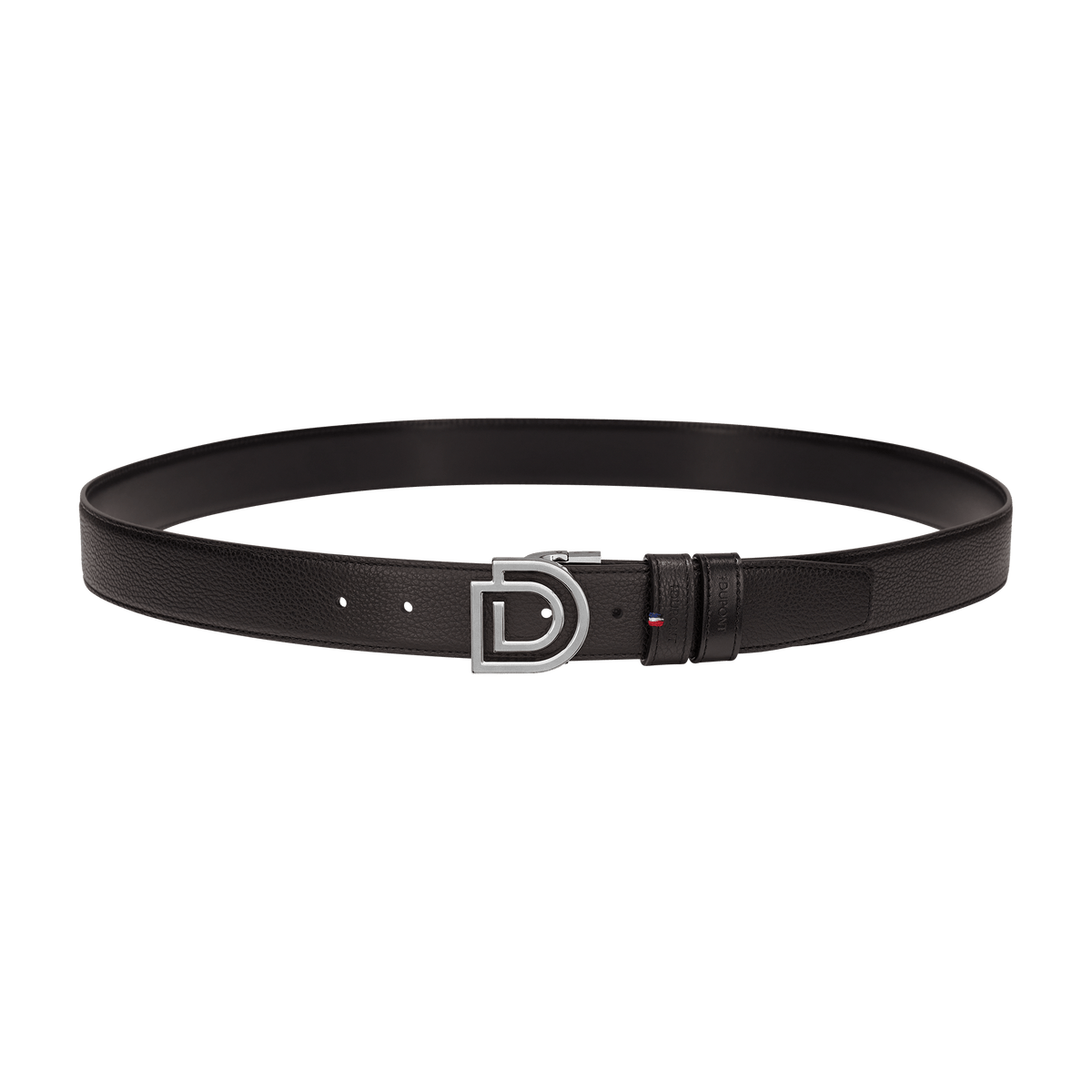 S.T. Dupont 35Mm Belt Reversible Black Grained Double D Palladium
