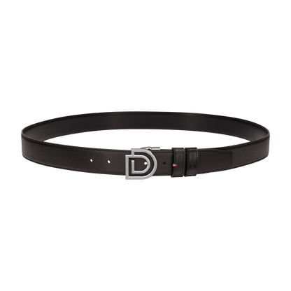 S.T. Dupont 35Mm Belt Reversible Black Grained Double D Palladium