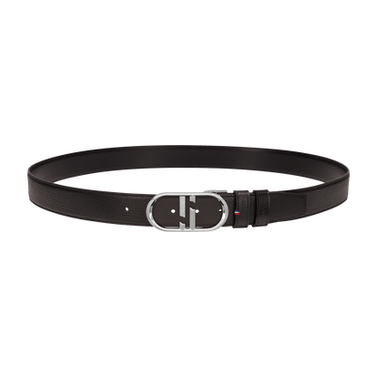 S.T. Dupont 35Mm Belt Reversible Black Grained Double D Palladium