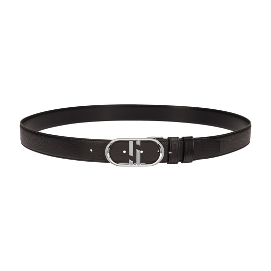 Ceinture S.T. Dupont 35Mm réversible noire grainée double D palladium