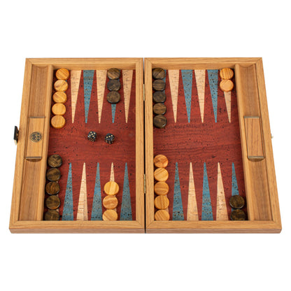 Manopoulos Natural Cork Travel Backgammon – BFF3RED