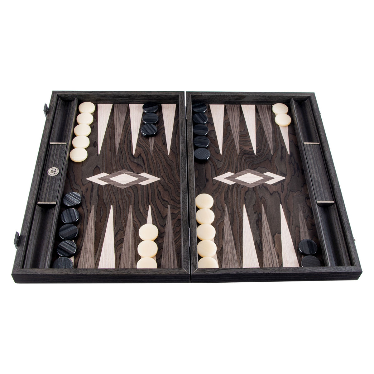 Manopoulos Ebony Burl Backgammon