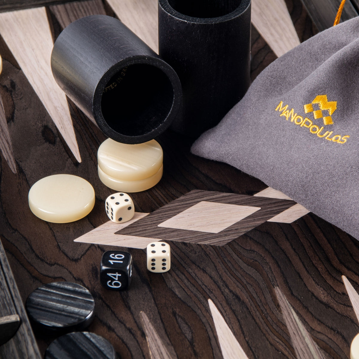 Manopoulos Ebony Burl Backgammon (5)