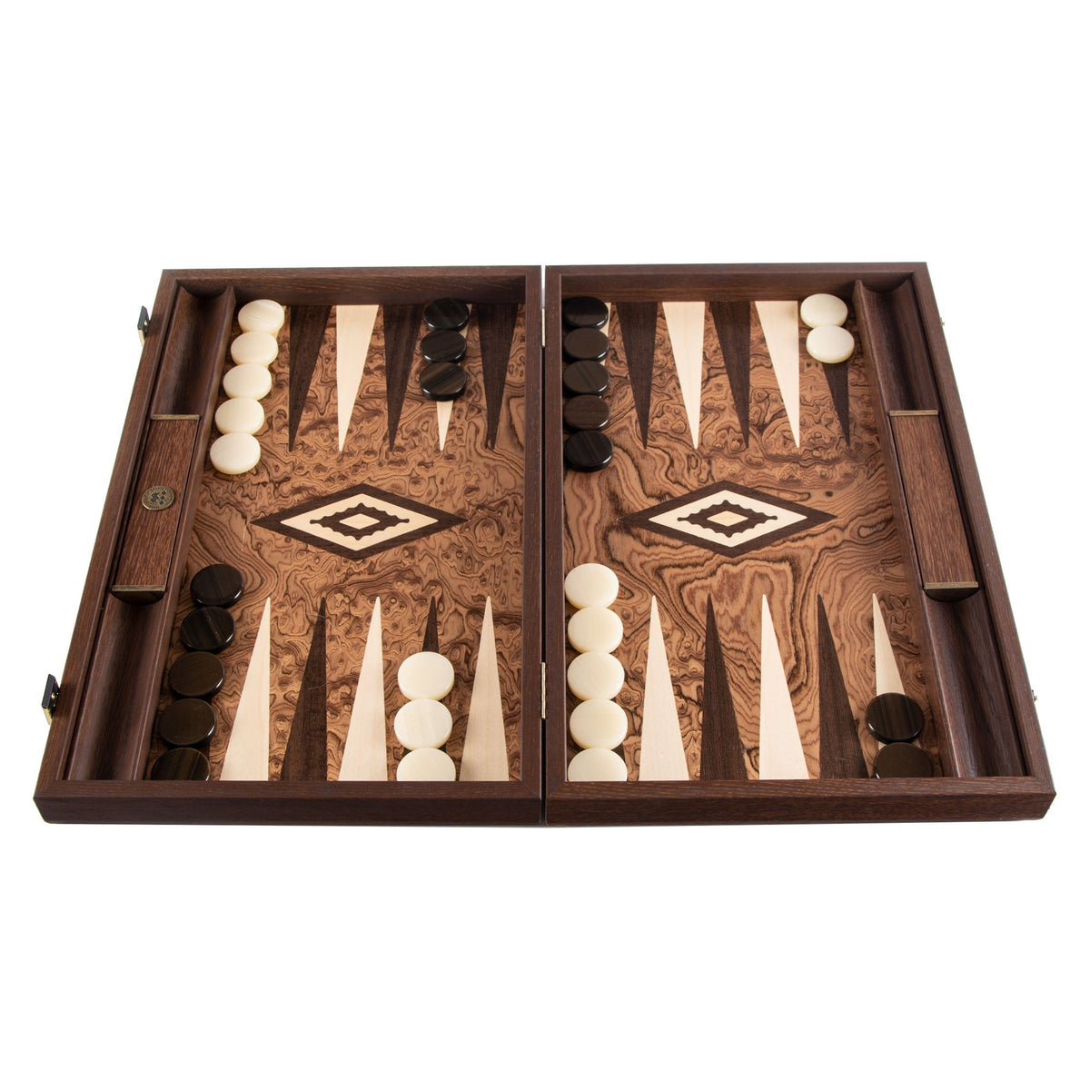 Manopoulos Walnut Burl Backgammon