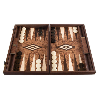 Manopoulos Walnut Burl Backgammon