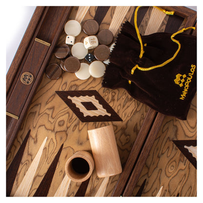 Manopoulos Walnut Burl Backgammon (12)