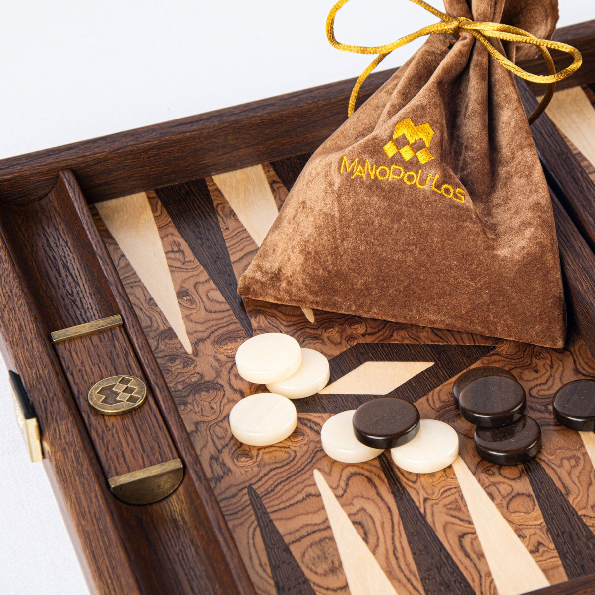Manopoulos Walnut Burl Backgammon (20)