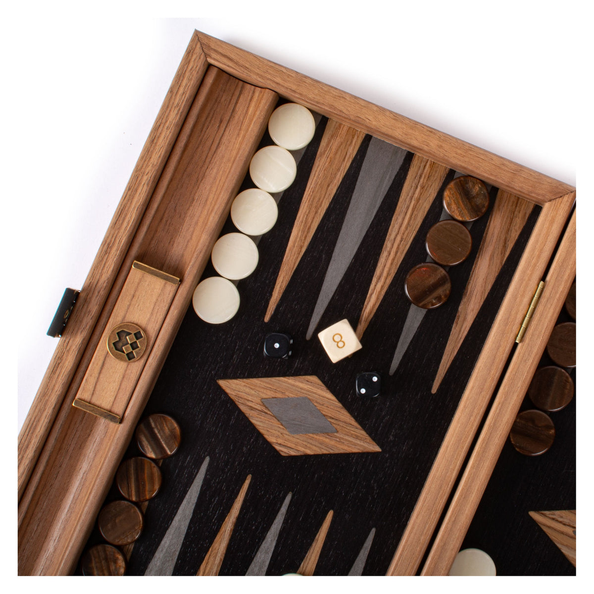 Manopoulos Walnut with Black Oak Backgammon (14)
