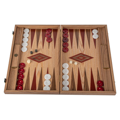 Manopoulos Oak & American Walnut Backgammon With Side Racks (3)