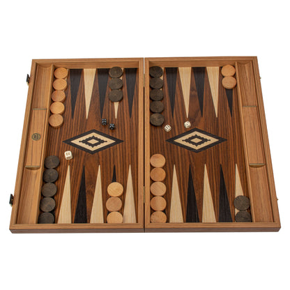 Manopoulos American Walnut Backgammon With Side Racks – BKK1